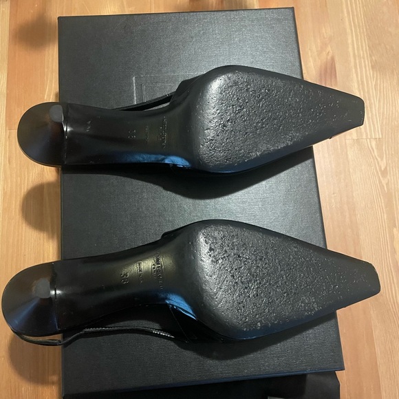 Saint Laurent Blade Patent Slingback Heels - Picture 4 of 9